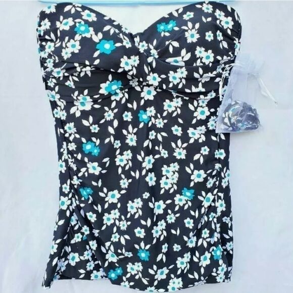 Anne Cole Strapless Bandeau Swim Top Size XS - Picture 2 of 8